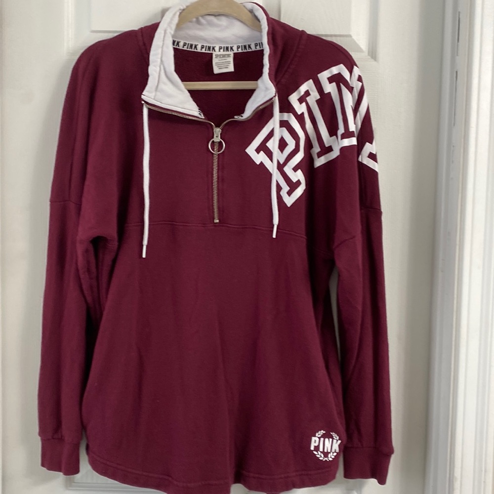 Pink quarter zip sweater